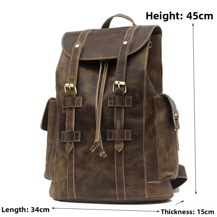 Handmade Top Layer Cowhide Leather Retro Mad Leather Casual Outdoor Travel 7 Inch Laptop Bookbag Bapa Double oul...
Handmade Top Layer Cowhide Leather Retro Mad Leather Casual Outdoor Travel 7 Inch Laptop Bookbag Bapa Double oul...