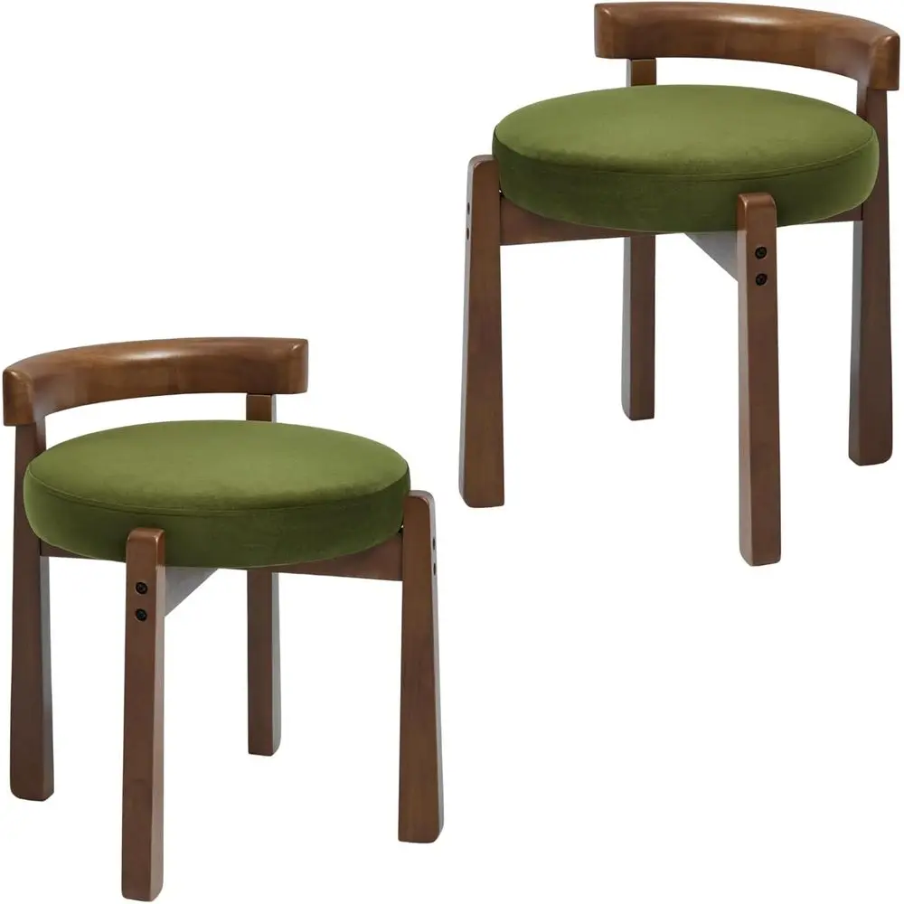 Green Velvet Upholstered Ottoman with Backrest, Wooden Legs, Set of 2 for Living Room or Bedroom
Green Velvet Upholstered Ottoman with Backrest, Wooden Legs, Set of 2 for Living Room or Bedroom