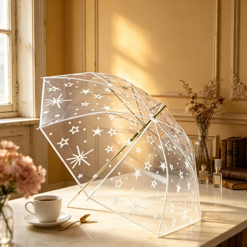 White Poe Transparent Umbrella, Long Handle, Transparent Umbrella for Women, Small Fresh Folding Umbrella for Students
White Poe Transparent Umbrella, Long Handle, Transparent Umbrella for Women, Small Fresh Folding Umbrella for Students