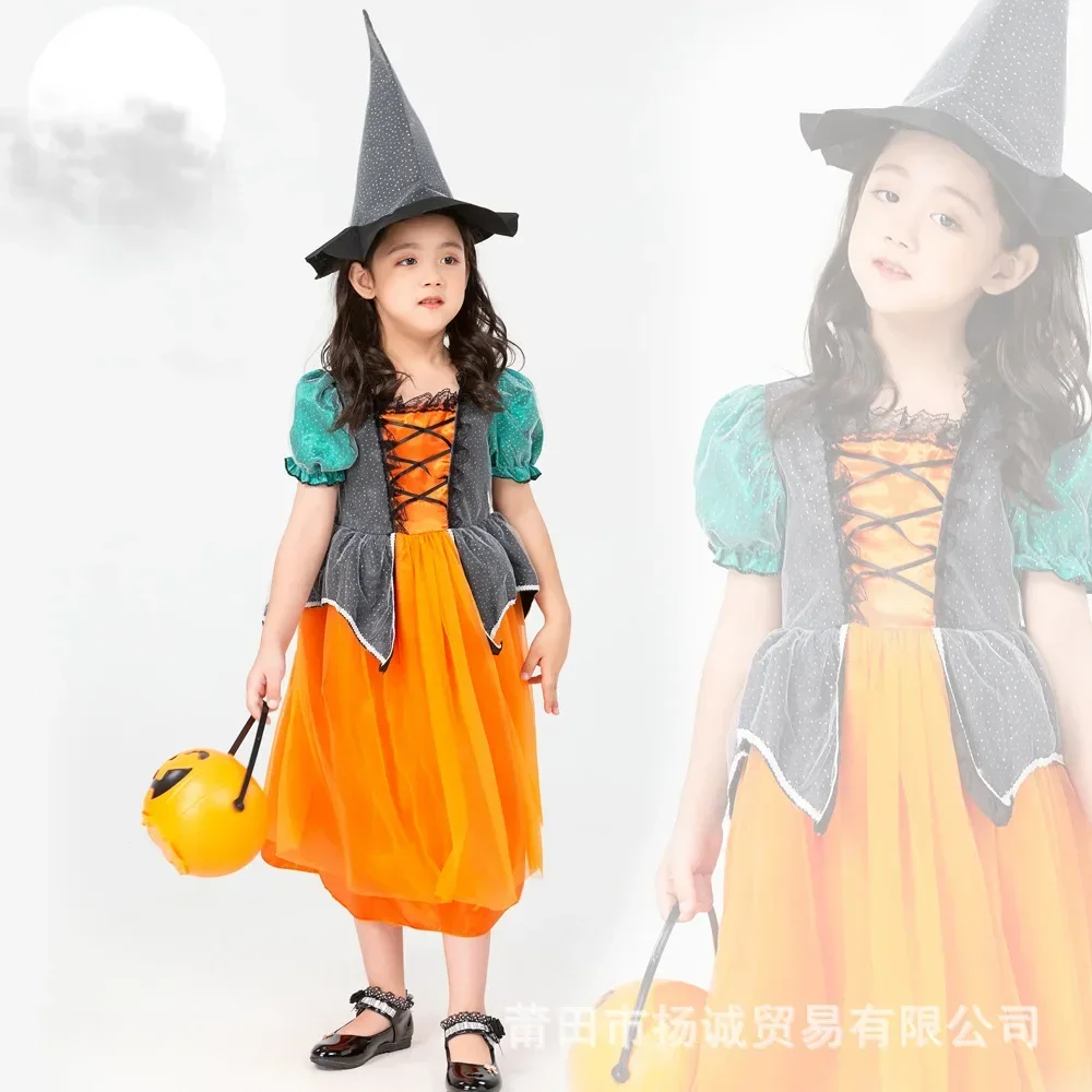 Halloween Cosplay Witch Dress Sorceress Child Stage Costumes For Girls
Halloween Cosplay Witch Dress Sorceress Child Stage Costumes For Girls