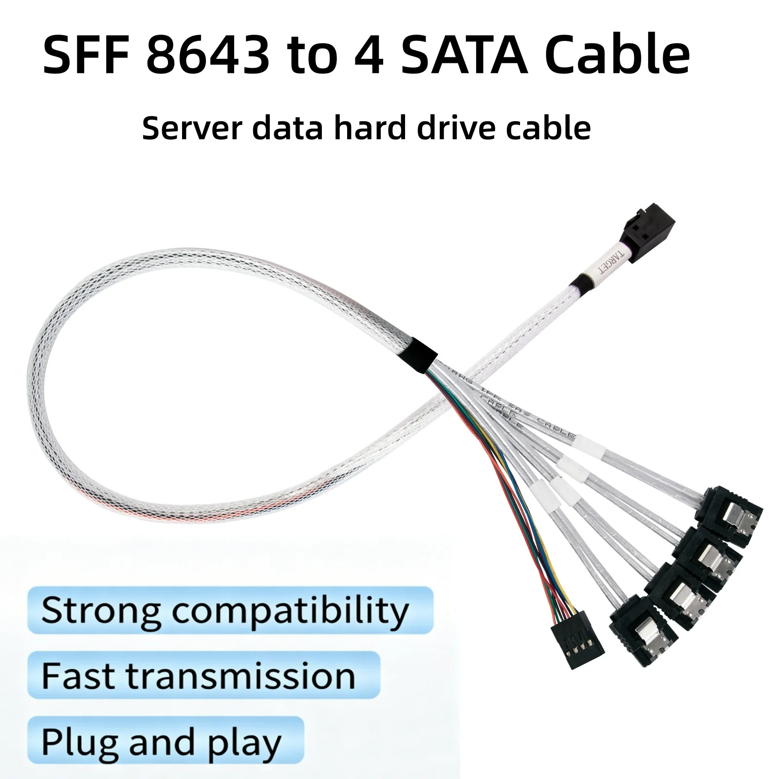 Data Transfer 12G Speed HD Mini SAS Cable 60cm Length SFF-8643 To SATA Adapter 4 Ports Internal SFF 8643 Converter
Data Transfer 12G Speed HD Mini SAS Cable 60cm Length SFF-8643 To SATA Adapter 4 Ports Internal SFF 8643 Converter
