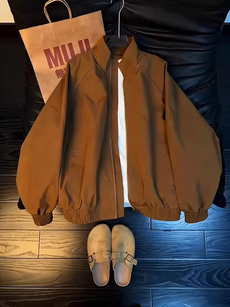 Brown Deconstructed ort Flight Jaet Men's Spring American Tee-Proof Fce Outerwear Premium Baseball Coat
Brown Deconstructed ort Flight Jaet Men's Spring American Tee-Proof Fce Outerwear Premium Baseball Coat