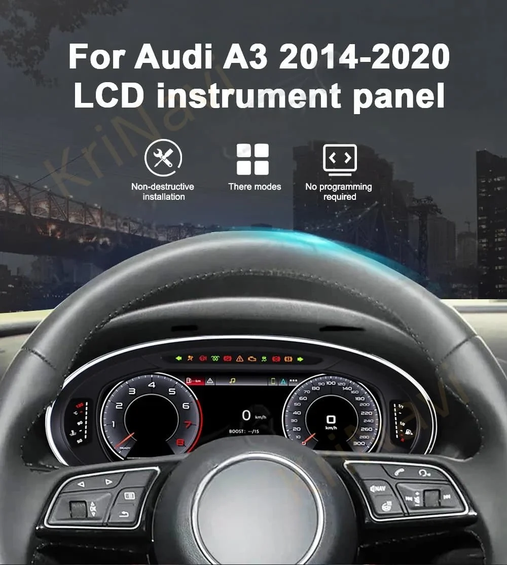 LCD Android Screen For Audi A3 2014-2020 Speedometer Car Digital Cluster Virtual Cockpit Dashboard Instrument Panel
LCD Android Screen For Audi A3 2014-2020 Speedometer Car Digital Cluster Virtual Cockpit Dashboard Instrument Panel