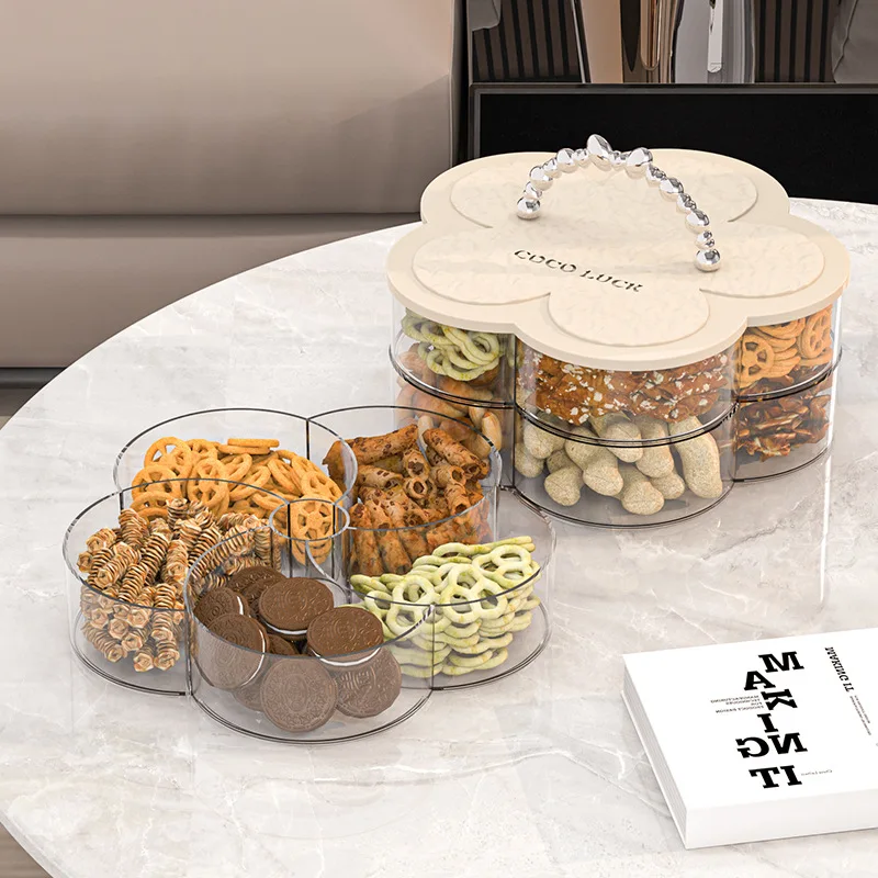 New Luxury Sealed Petal Shaped Fruit Tray Creative Transparent Divided Dry Fruit Tray Nut Snack Candy Tray Carryable Plastic
New Luxury Sealed Petal Shaped Fruit Tray Creative Transparent Divided Dry Fruit Tray Nut Snack Candy Tray Carryable Plastic