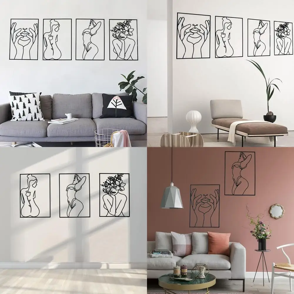 Минималистичный черный металлический настенный рисунок - абстрактный женский силуэт для домашнего декора
Минималистичный черный металлический настенный рисунок - абстрактный женский силуэт для домашнего декора