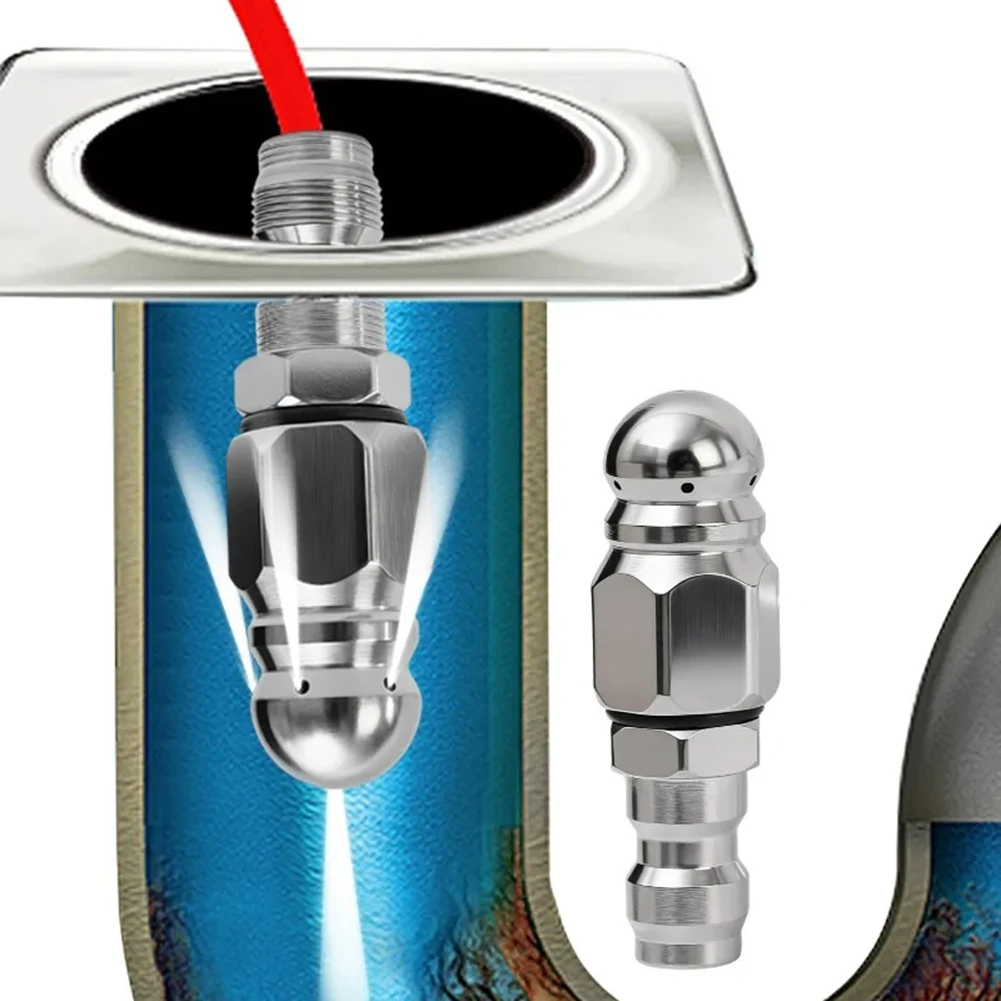 5000 PSI Drain Jetting Nozzle Stainless Steel with 1/4 NPT Female Connector and 1 Front 6 Rear Jet Configuration
5000 PSI Drain Jetting Nozzle Stainless Steel with 1/4 NPT Female Connector and 1 Front 6 Rear Jet Configuration
