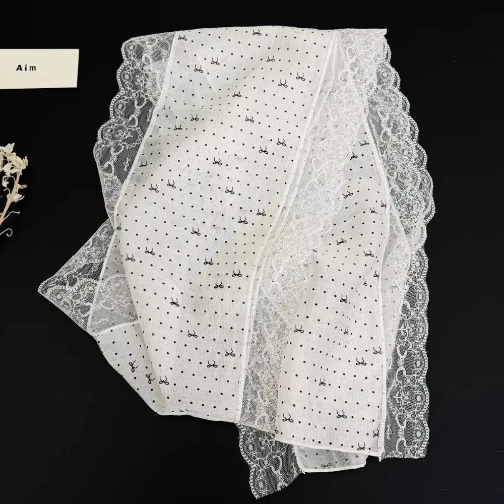 Fashion Butterfly Knot Silk Scarf Lightweight Polka Dot Drifting Belt Lace Edge Women Headscarf
Fashion Butterfly Knot Silk Scarf Lightweight Polka Dot Drifting Belt Lace Edge Women Headscarf