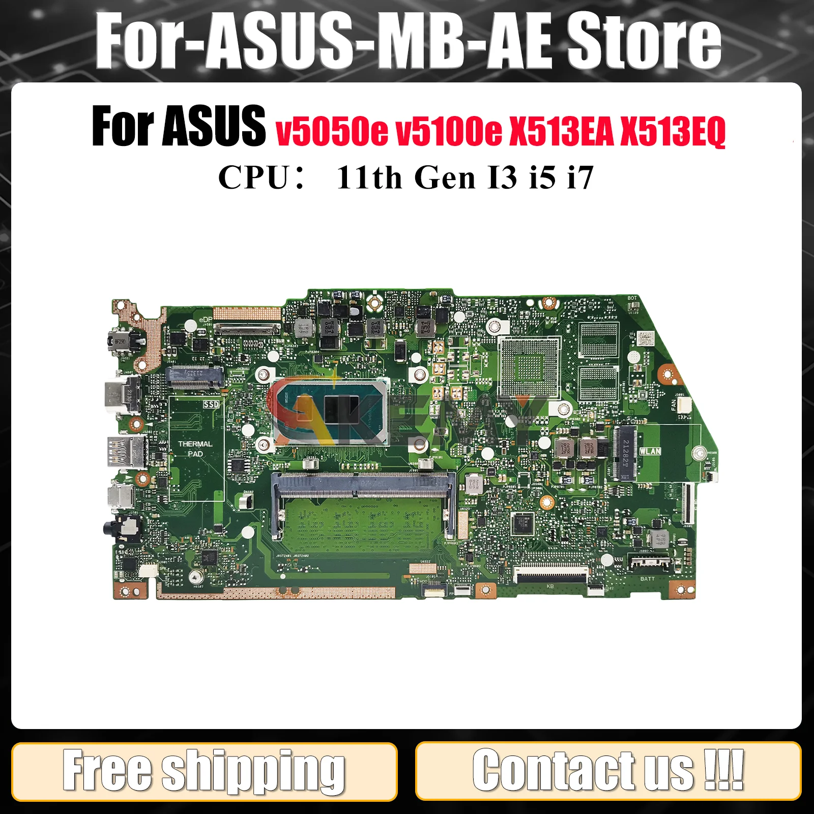 X513EA Материнская плата для ноутбука ASUS VivoBook X513EP X513EQ X513EA X513E v5100e v5050e Материнская плата для ноутбука 11-го поколения I3 i5 i7
X513EA Материнская плата для ноутбука ASUS VivoBook X513EP X513EQ X513EA X513E v5100e v5050e Материнская плата для ноутбука 11-го поколения I3 i5 i7