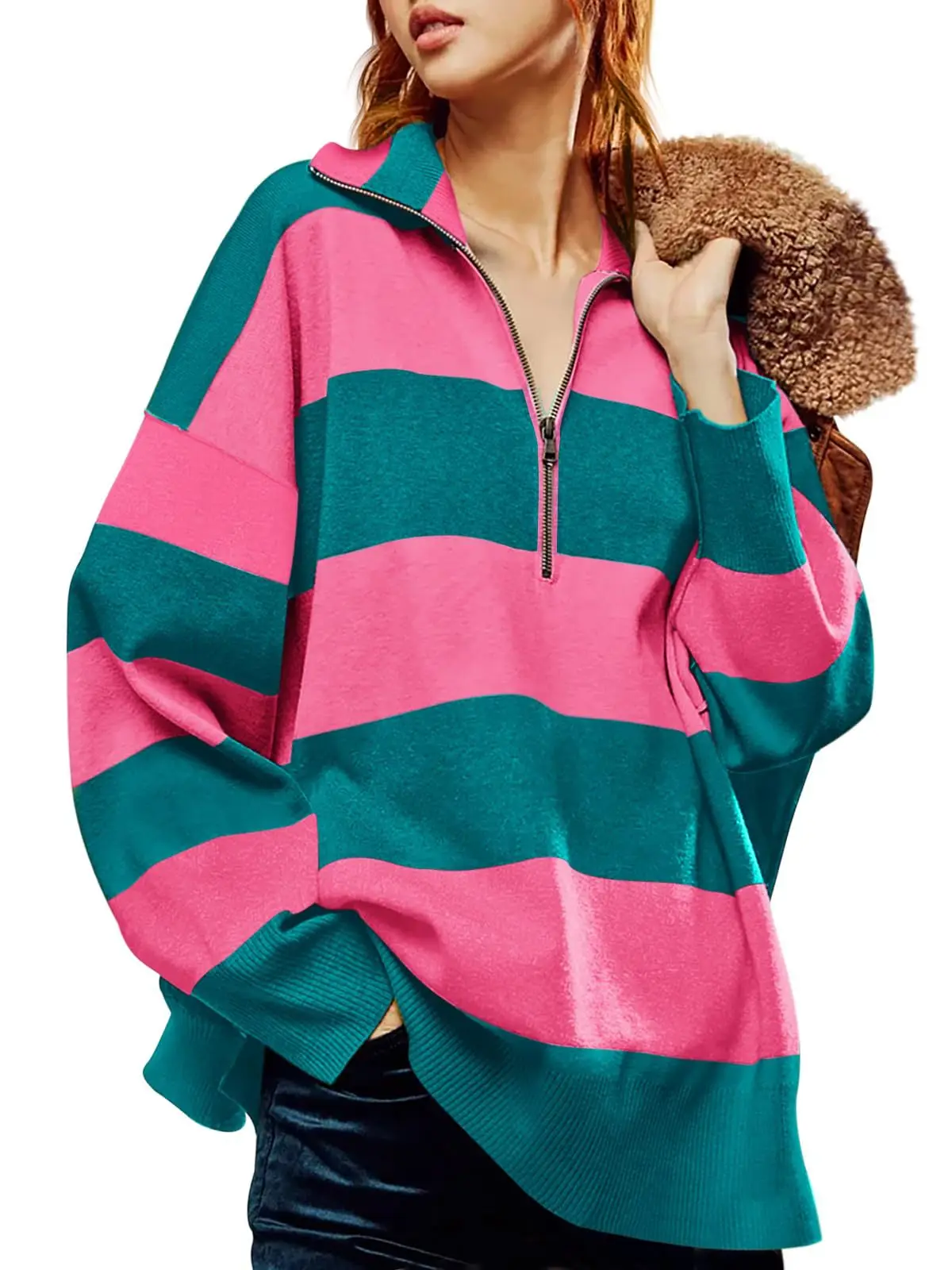 Oversized Sweatshirts Women Fashion Striped Print Sweaters Autumn Winter Pullovers Tops Womens Casual Loose Long Sleeve Pullover
Oversized Sweatshirts Women Fashion Striped Print Sweaters Autumn Winter Pullovers Tops Womens Casual Loose Long Sleeve Pullover