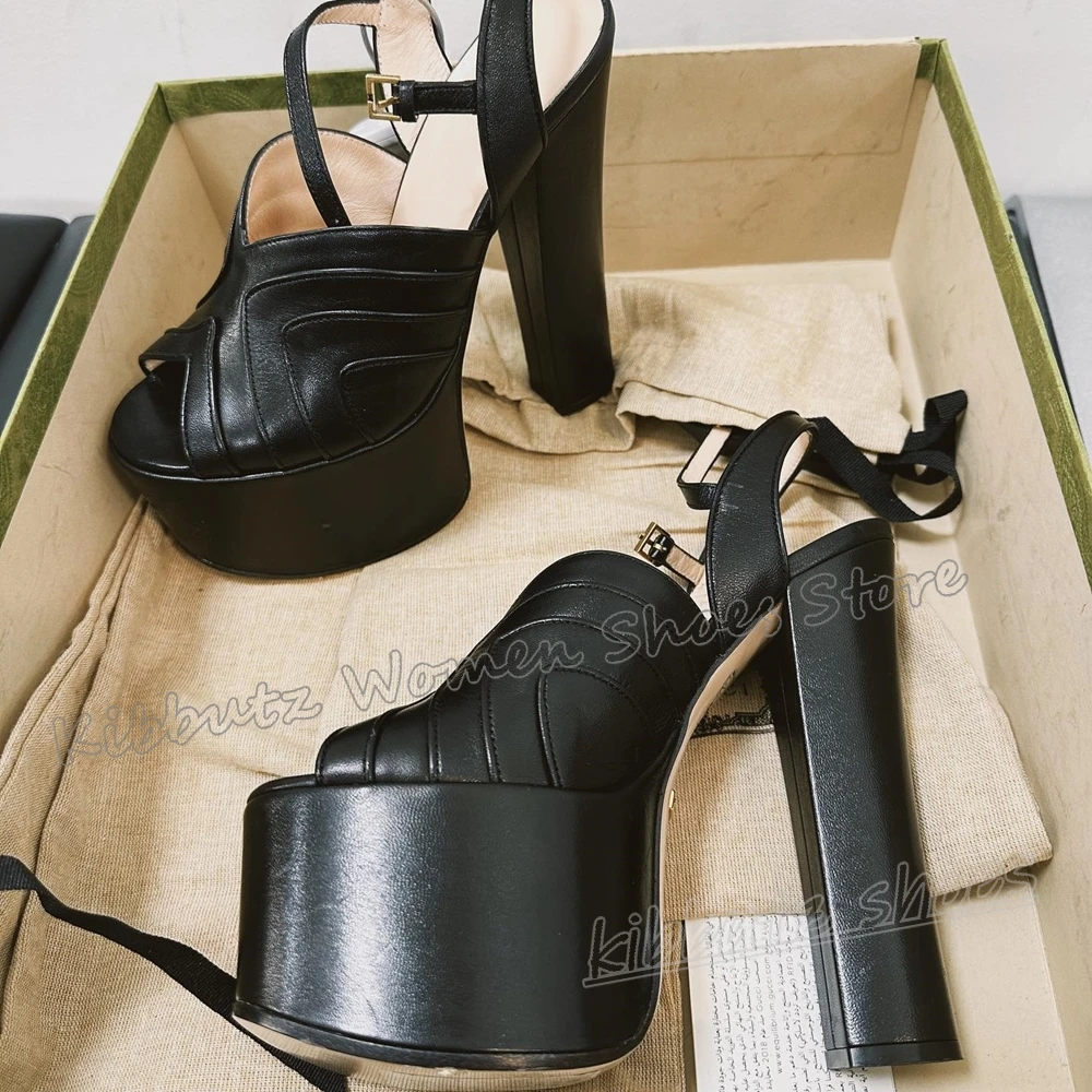 Platform Rome Sandals Buckle Strap Round Toe Chunky Heel Solid Color Leather Fashion Elegant Concise Sexy Women Shoes New Summer
Platform Rome Sandals Buckle Strap Round Toe Chunky Heel Solid Color Leather Fashion Elegant Concise Sexy Women Shoes New Summer