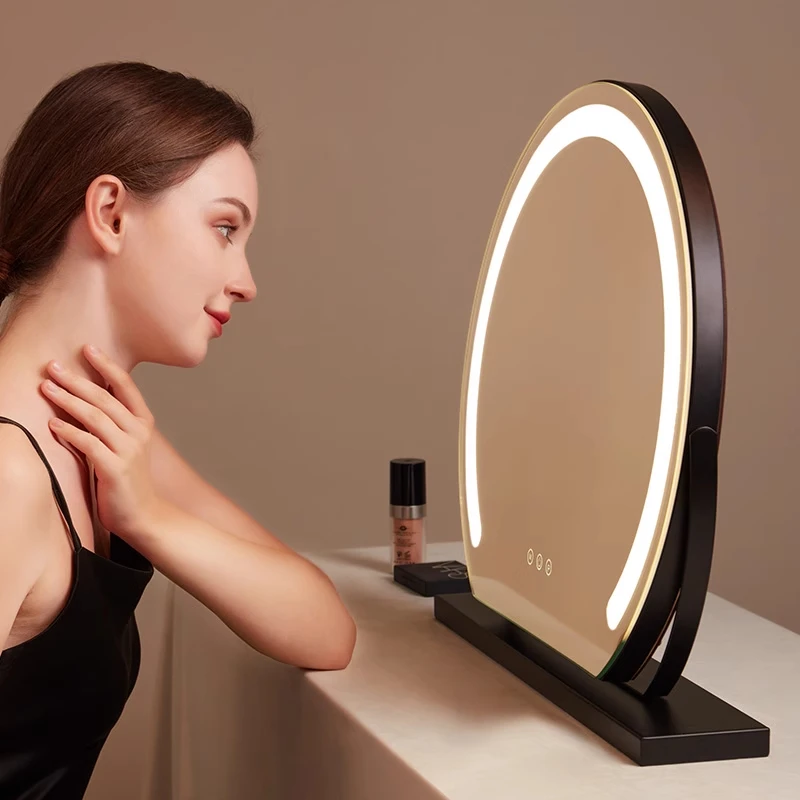 LED lamp makeup mirror desktop dresser dormitory bedroom fill light charging semicircular large mirror can be rotated
LED lamp makeup mirror desktop dresser dormitory bedroom fill light charging semicircular large mirror can be rotated