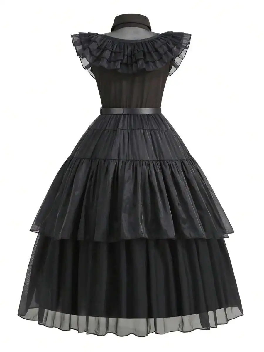 Black Tiered Ruffle Off Shoulder Evening Dress For Halloween Christmas Party
Black Tiered Ruffle Off Shoulder Evening Dress For Halloween Christmas Party