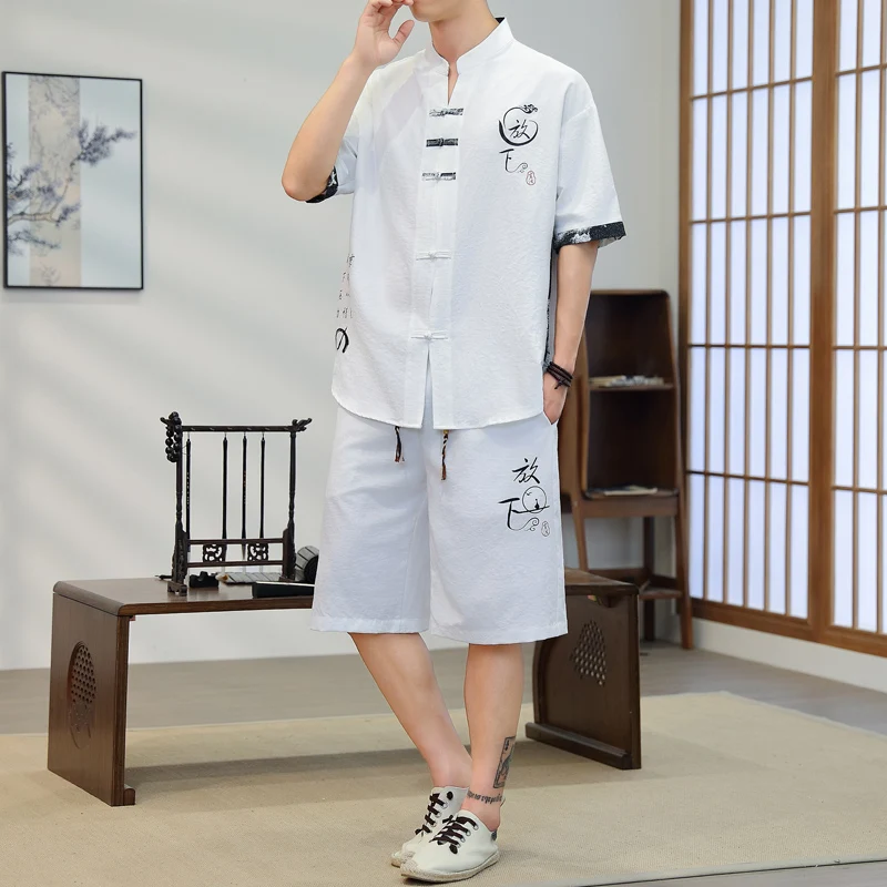 Short Sleeves+Shorts Summer New Men'S Fashion Chinese style Comfortable Loose Breathable Casual Large Size Solid Color T-shirt
Short Sleeves+Shorts Summer New Men'S Fashion Chinese style Comfortable Loose Breathable Casual Large Size Solid Color T-shirt