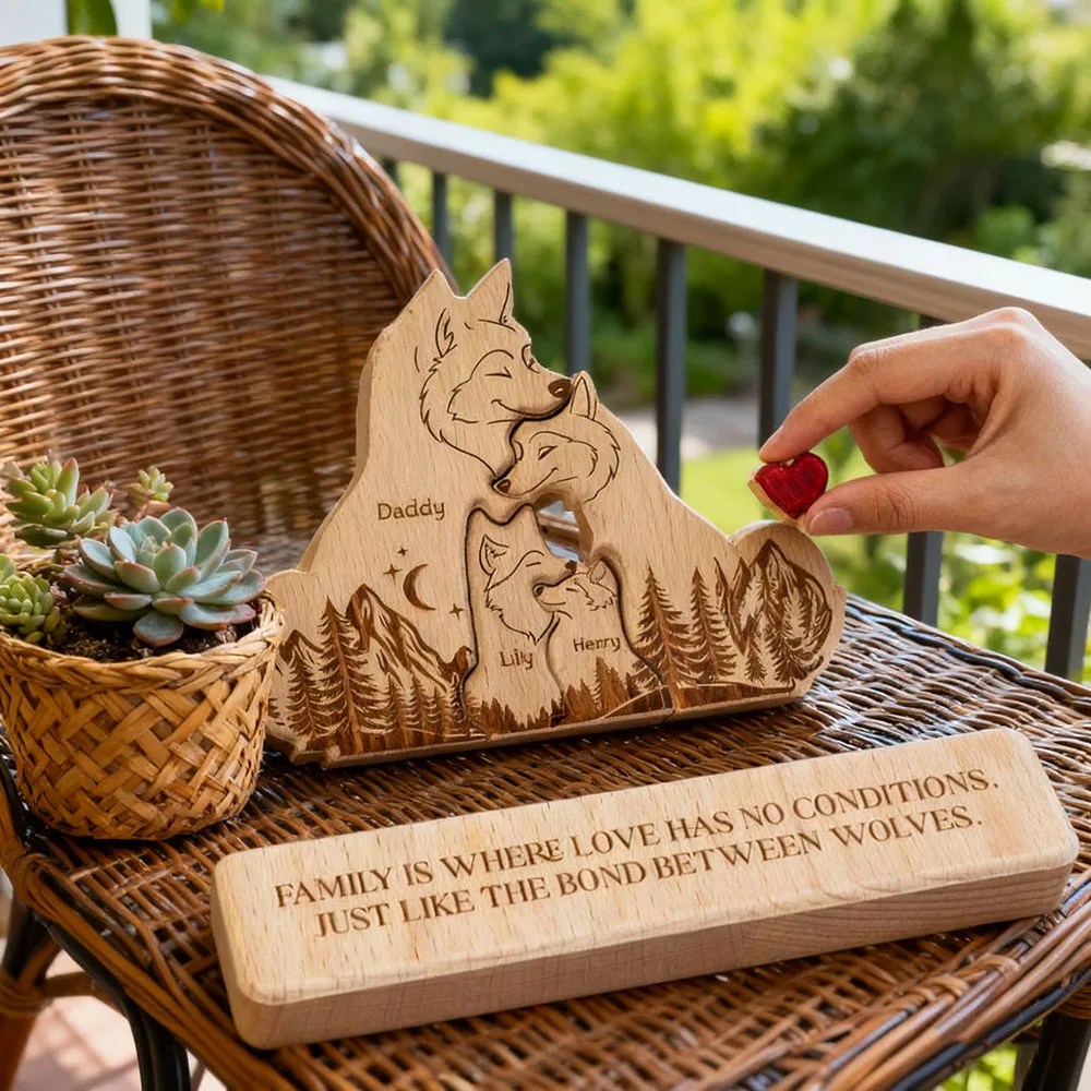 Wooden Wolf Family Puzzle Personalized with Whole Family Names Rustic Style Custom Decor Great Gift for Family Events Mother Day
Wooden Wolf Family Puzzle Personalized with Whole Family Names Rustic Style Custom Decor Great Gift for Family Events Mother Day