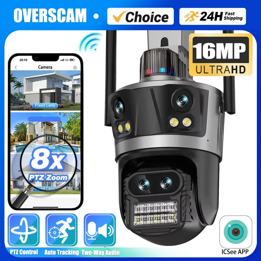 Overscam 8-кратный зум 8K 16-мегапиксельная Wi-Fi камера уличная четыре объектива Bluetooth защита безопасности PTZ IP-камера автоматическое отслеживание умный дом CCTV
Overscam 8-кратный зум 8K 16-мегапиксельная Wi-Fi камера уличная четыре объектива Bluetooth защита безопасности PTZ IP-камера автоматическое отслеживание умный дом CCTV