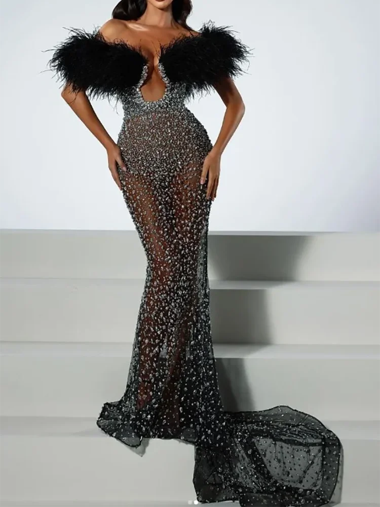 Роскошные вечерние платья с открытыми плечами и блестками из бисера без рукавов с перьями Русалка Вечерние платья для дня рождения и выпускного вечера по индивидуальному заказу
Роскошные вечерние платья с открытыми плечами и блестками из бисера без рукавов с перьями Русалка Вечерние платья для дня рождения и выпускного вечера по индивидуальному заказу