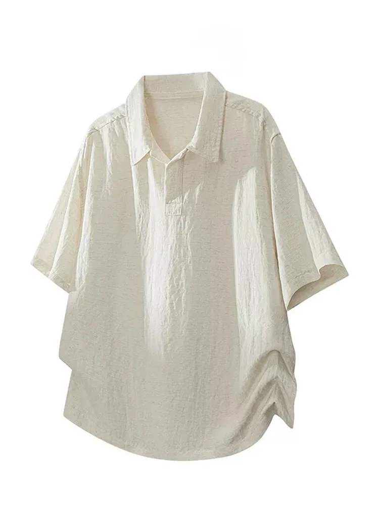 Linen Lyocell Shirt Short Sleeve Men Summer Thin Breathable Ice Silk Cool Feeling Turn Collar Old Money Style T Shirt
Linen Lyocell Shirt Short Sleeve Men Summer Thin Breathable Ice Silk Cool Feeling Turn Collar Old Money Style T Shirt