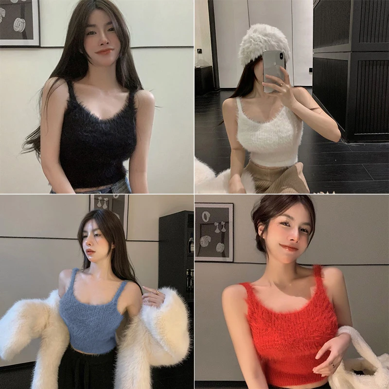 Plush Warm Wool Tank Tops Bottom Imitation Cashmere Girls Thermal Underwear Thicken Fleece Camisole Bra Vest Autumn Winter
Plush Warm Wool Tank Tops Bottom Imitation Cashmere Girls Thermal Underwear Thicken Fleece Camisole Bra Vest Autumn Winter