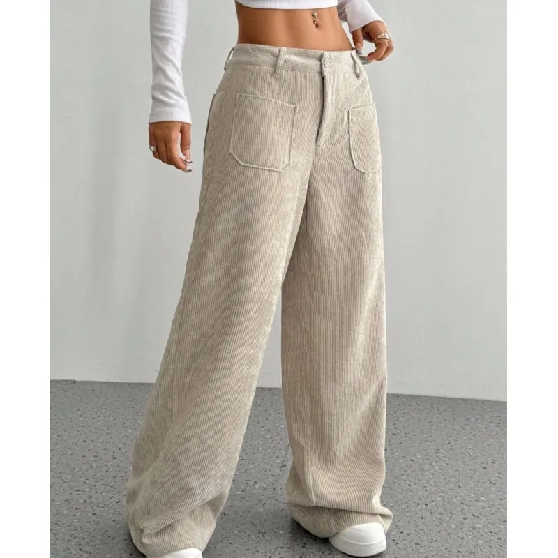 Women Autumn Winter Corduroy Pant Fashion Retro New In Wide Leg Trousers Lady Casual High Waist Solid Pants Street Chic Clothes
Women Autumn Winter Corduroy Pant Fashion Retro New In Wide Leg Trousers Lady Casual High Waist Solid Pants Street Chic Clothes