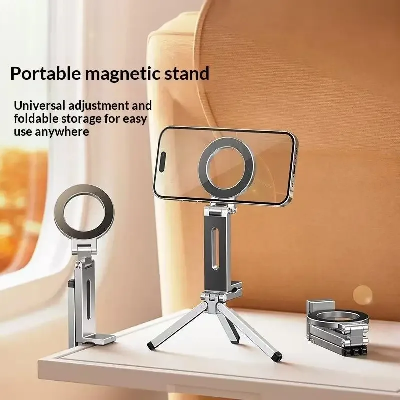 Portable Magnetic Phone Stand, Foldable Desk Tripod Holder, Magsafe Phone Mount for Phone Travel Airplane Phone Stand
Portable Magnetic Phone Stand, Foldable Desk Tripod Holder, Magsafe Phone Mount for Phone Travel Airplane Phone Stand