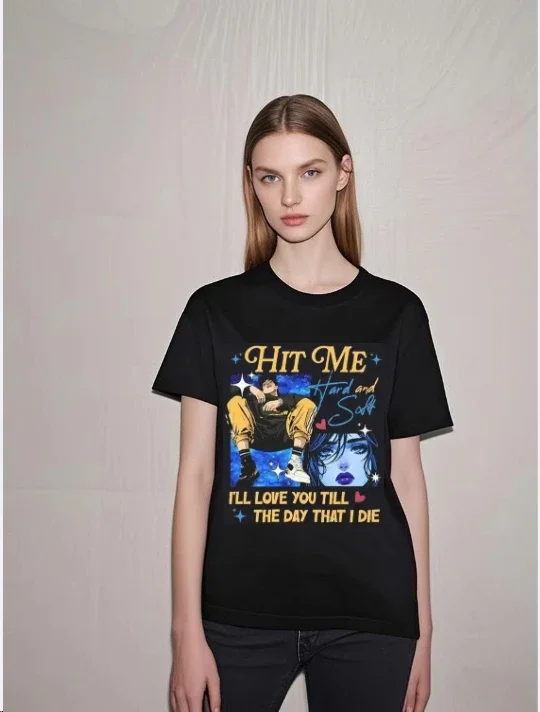 Футболка HIT ME HARD AND SOFT Tour в стиле хип-хоп, топы B-Billie с круглым вырезом и короткими рукавами, женские футболки Eilish, футболки с графикой
Футболка HIT ME HARD AND SOFT Tour в стиле хип-хоп, топы B-Billie с круглым вырезом и короткими рукавами, женские футболки Eilish, футболки с графикой