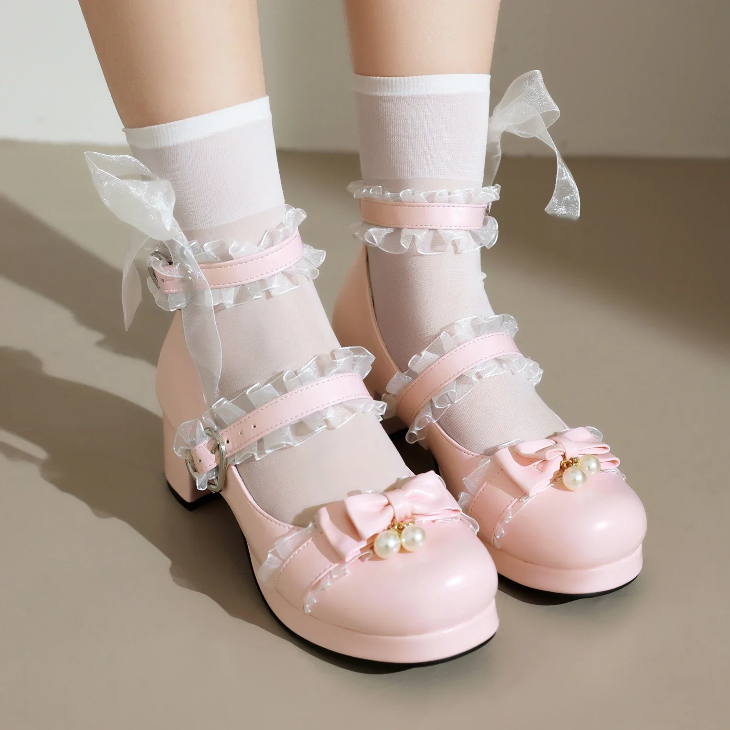 2025 new spring autumn women pumps plus size 22-26.5cm lace buckle Pearl Lolita punk style Mary Jane Shoes thick high heel
2025 new spring autumn women pumps plus size 22-26.5cm lace buckle Pearl Lolita punk style Mary Jane Shoes thick high heel