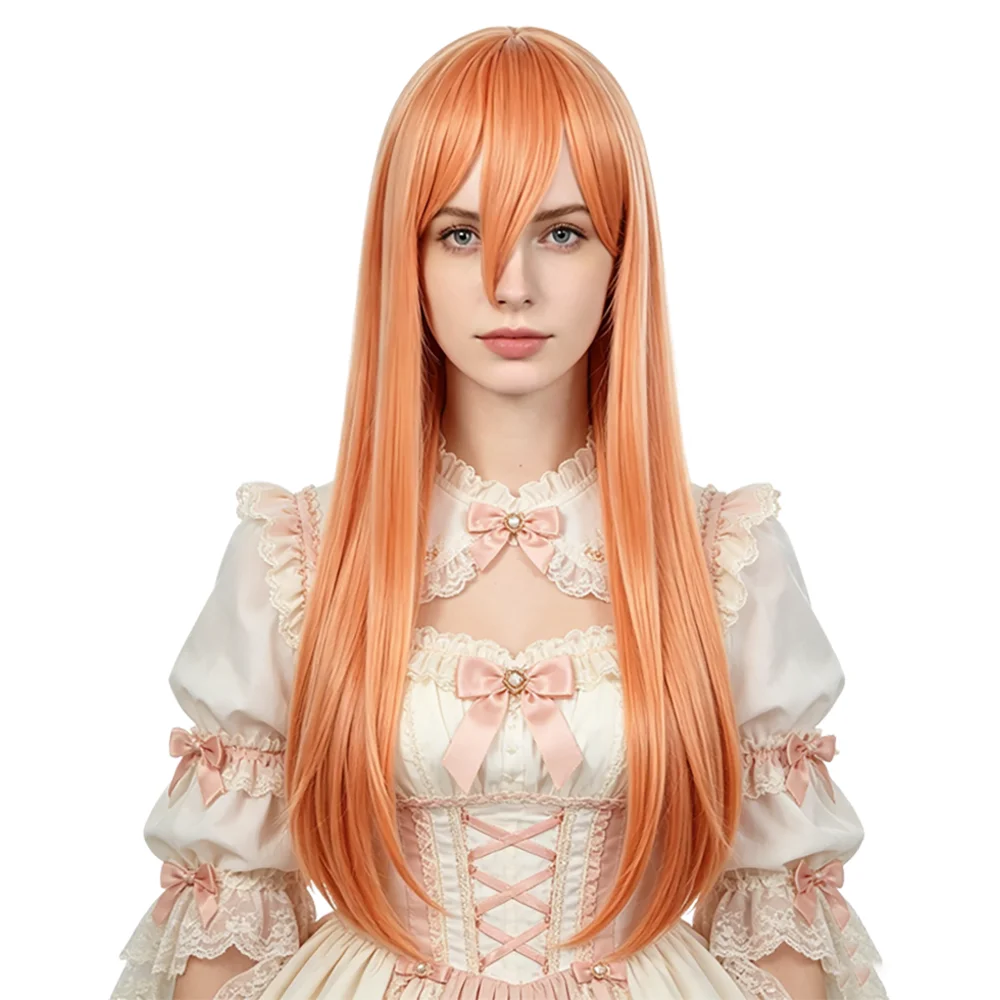 37 Inch Long Straight Light Orange Wig For Women Side Bangs Heat Resistant Synthetic Wig For Cosplay Halloween Party Daily Use
37 Inch Long Straight Light Orange Wig For Women Side Bangs Heat Resistant Synthetic Wig For Cosplay Halloween Party Daily Use