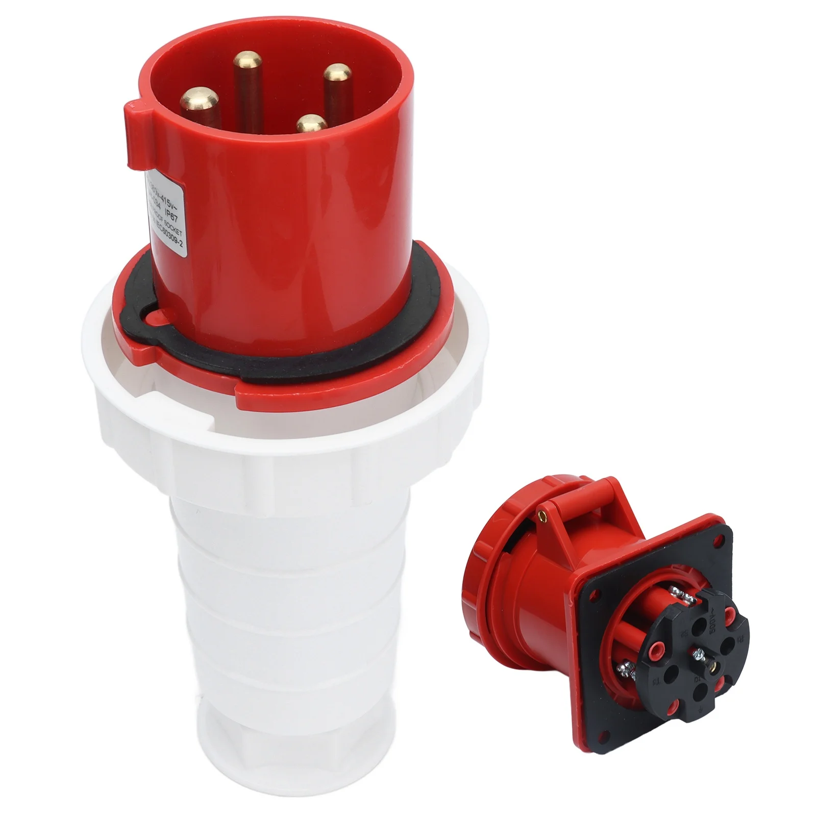 Industrial Socket Plug Electrical Connector Set IP67 Waterproof 3 Phase 4 Pin 63A 3P+E 380415V
Industrial Socket Plug Electrical Connector Set IP67 Waterproof 3 Phase 4 Pin 63A 3P+E 380415V