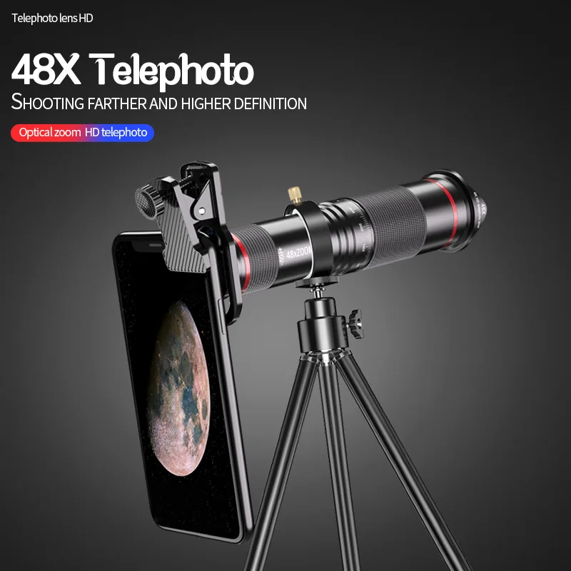 HD металлический телескоп 48X, телеобъектив, Монокуляр, Фотокамера, объектив плюс Аксессуары для Samsung iPhone 11 X всех смартфонов
HD металлический телескоп 48X, телеобъектив, Монокуляр, Фотокамера, объектив плюс Аксессуары для Samsung iPhone 11 X всех смартфонов