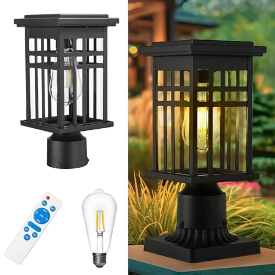Solr Lmp Post Light HWH 12 Inch Exterior Post Light for Yrd Grden with Remote Control Die-Cast Aluminum with Clear Glass Shade
Solr Lmp Post Light HWH 12 Inch Exterior Post Light for Yrd Grden with Remote Control Die-Cast Aluminum with Clear Glass Shade