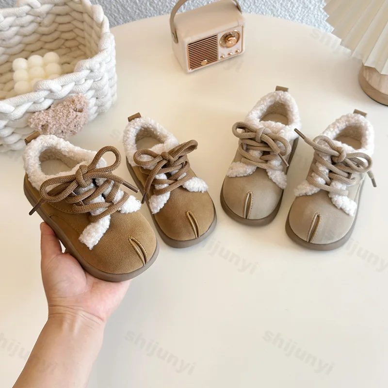 Children's Shoes Winter Boys Fashion Cow Suede Flats Warm Casual Shoes Kids Short Plush Comfortable Soft Sole Girls Cotton Shoes
Children's Shoes Winter Boys Fashion Cow Suede Flats Warm Casual Shoes Kids Short Plush Comfortable Soft Sole Girls Cotton Shoes