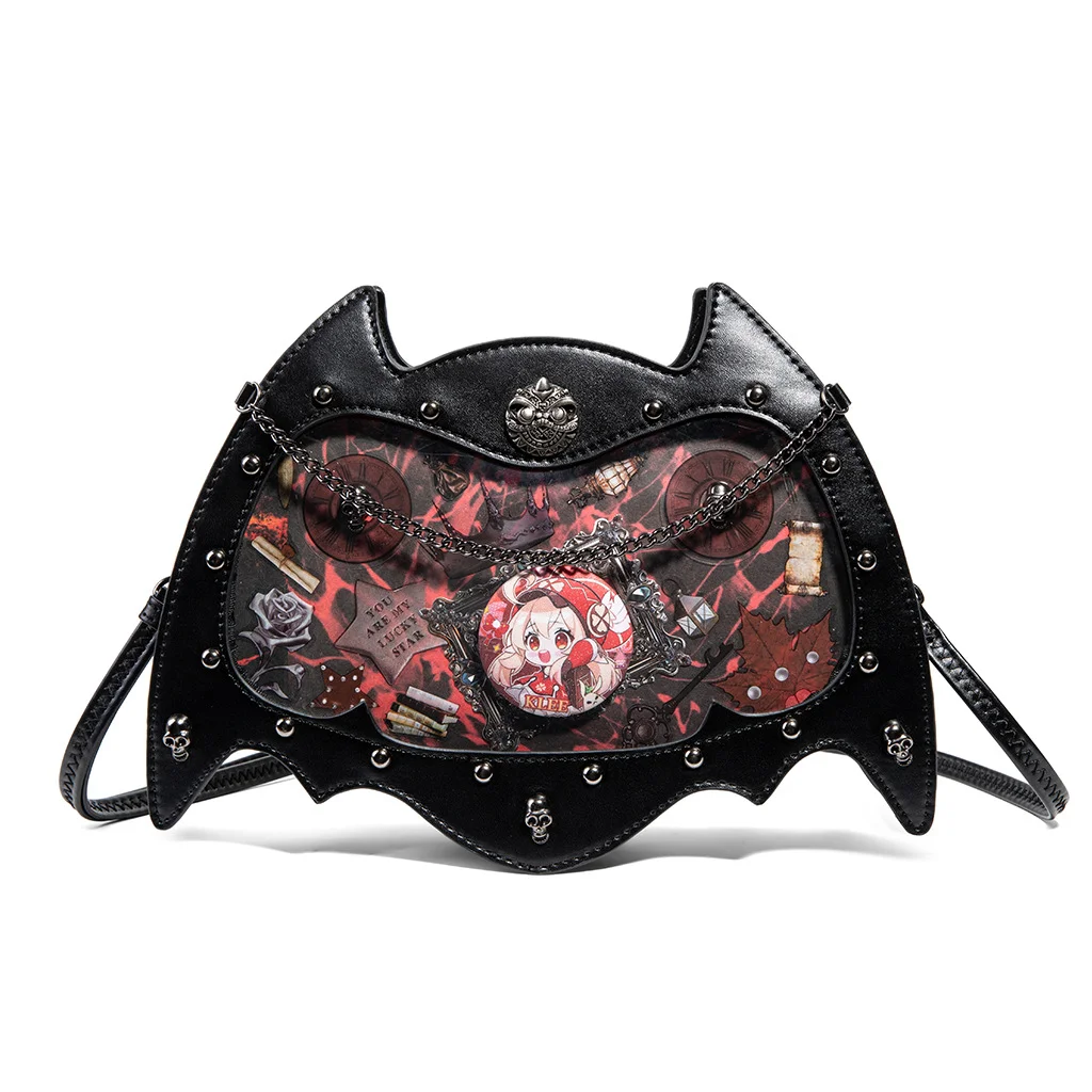 Gothic Style Metal Rivet Cute Girl Concert Crossbody Bag Storage Shoulder Bag Unisex Messenger Bag Cartoon Character Pattern
Gothic Style Metal Rivet Cute Girl Concert Crossbody Bag Storage Shoulder Bag Unisex Messenger Bag Cartoon Character Pattern