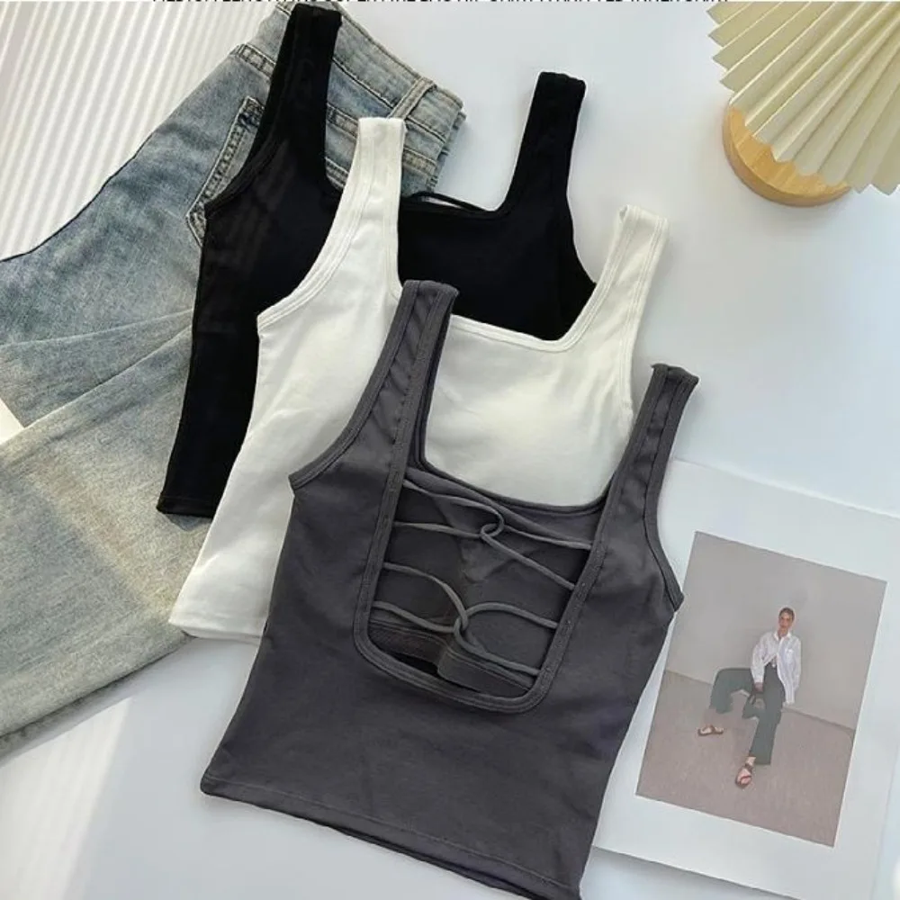Sweet Basic Bra with Pads Camisole Sleeveless Beauty Back Slim Crop Top Streetwear Solid Color Backless Skinny Vest Girls
Sweet Basic Bra with Pads Camisole Sleeveless Beauty Back Slim Crop Top Streetwear Solid Color Backless Skinny Vest Girls