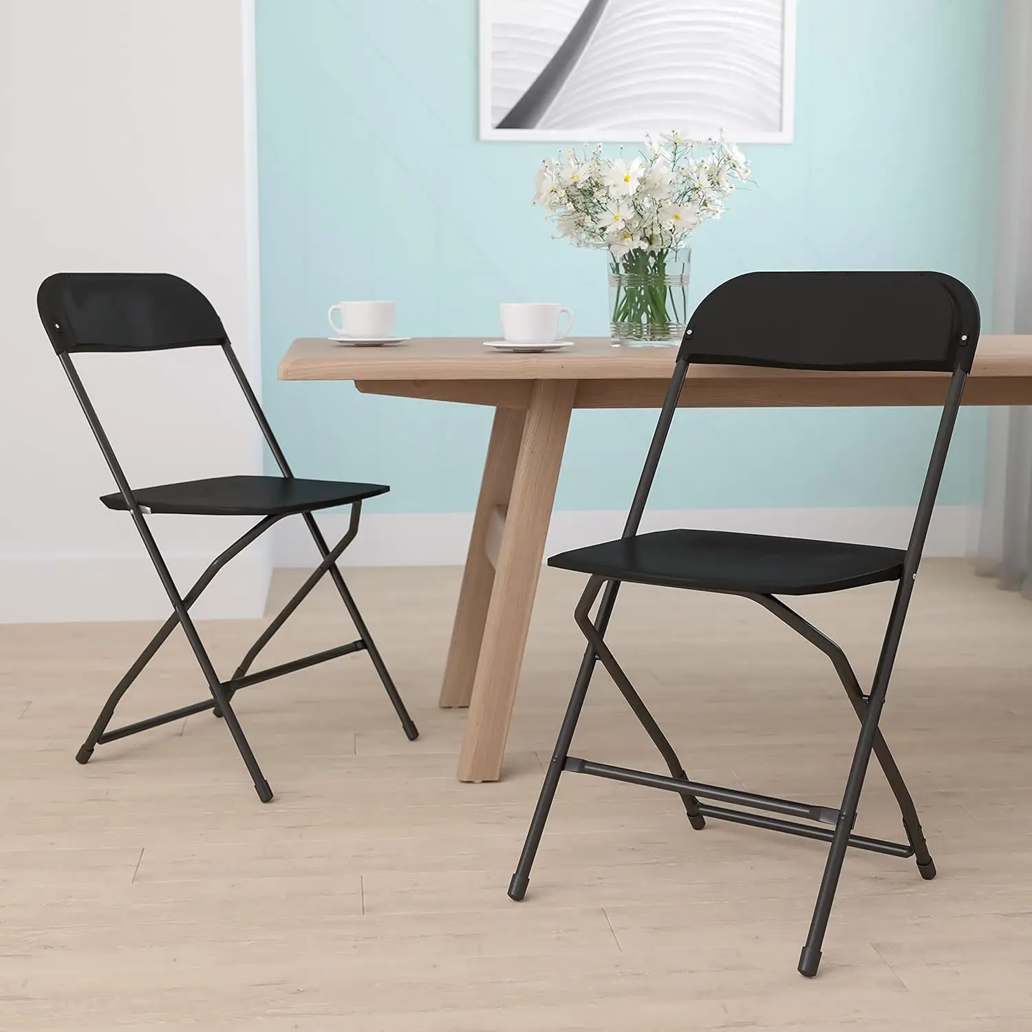 Set Of 2 Plastic Folding Chairs - 650 Lb Weight Acity Lightweight Stackable Folding Chair In Black
Set Of 2 Plastic Folding Chairs - 650 Lb Weight Acity Lightweight Stackable Folding Chair In Black