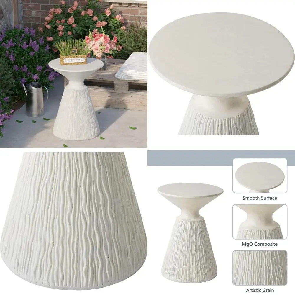Lightweight White MgO Mushroom-shaped Outdoor Side Table with Round Top for Patio and Garden
Lightweight White MgO Mushroom-shaped Outdoor Side Table with Round Top for Patio and Garden