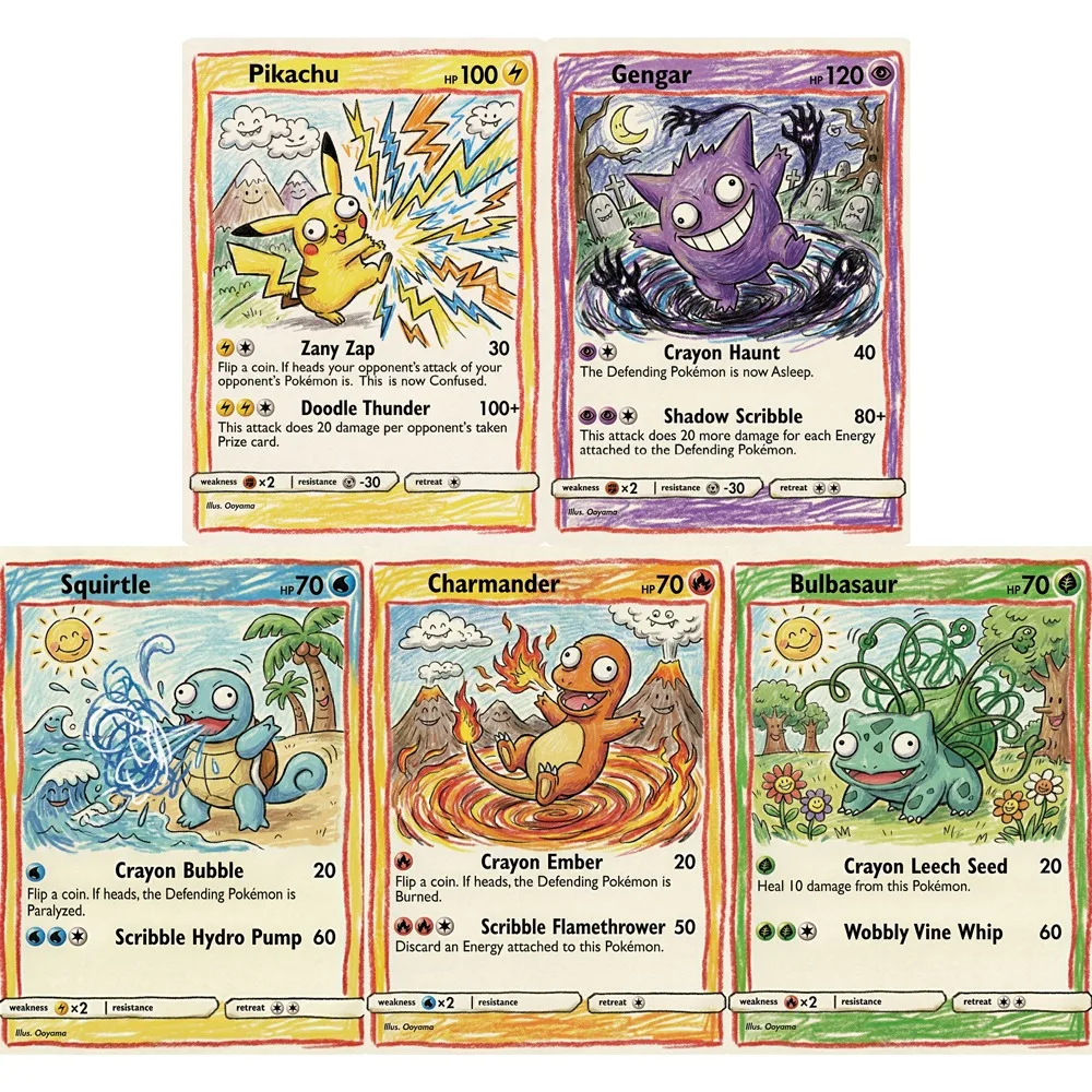 5 шт. коллекционных карт Pokemon в стиле мультфильмов: Gengar, Charmander, Squirtle, Bulbasaur, редкие голографические карты PTCG, подарок для покемоноволюбителей
5 шт. коллекционных карт Pokemon в стиле мультфильмов: Gengar, Charmander, Squirtle, Bulbasaur, редкие голографические карты PTCG, подарок для покемоноволюбителей