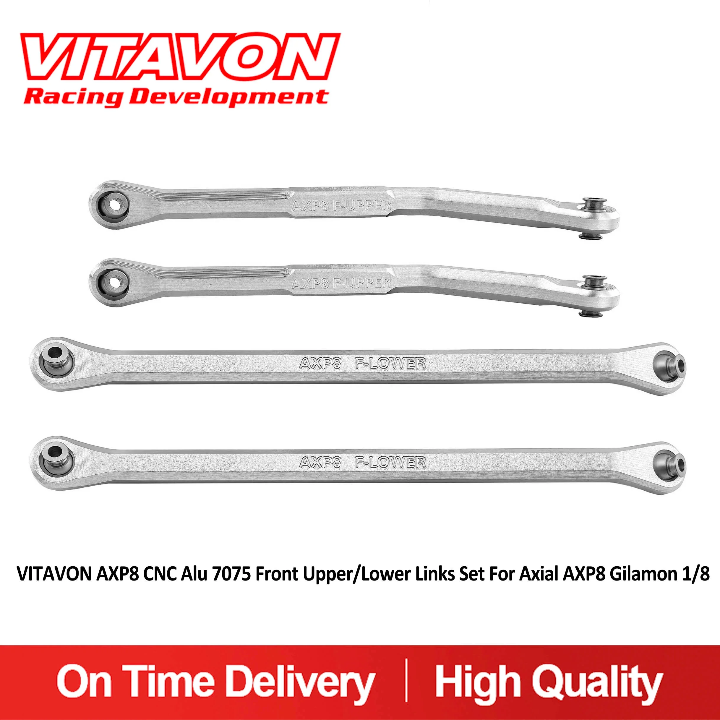 VITAVON AXP8 CNC Alu 7075 Front Upper/Lower Links Set For Axial AXP8 Gilamon 1/8
VITAVON AXP8 CNC Alu 7075 Front Upper/Lower Links Set For Axial AXP8 Gilamon 1/8