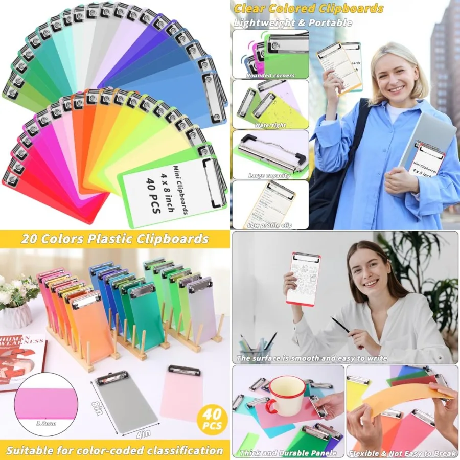 Pcs Mini Plastic Clipboards Bulk Neon Colors 4 x 8 in Clip Board Half Page Clipboard Portable for Restaurant School Waitress Gu
Pcs Mini Plastic Clipboards Bulk Neon Colors 4 x 8 in Clip Board Half Page Clipboard Portable for Restaurant School Waitress Gu
