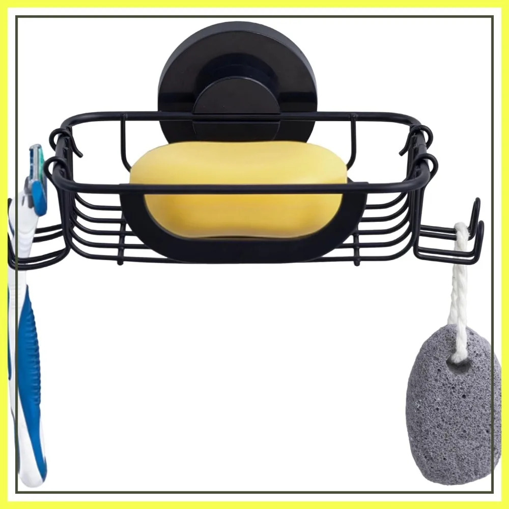 Soap Dish with Suction Cup, Wall Mounted Stainless Steel Sponge Holder for Shower, 4 Hooks, No Drilling Removable
Soap Dish with Suction Cup, Wall Mounted Stainless Steel Sponge Holder for Shower, 4 Hooks, No Drilling Removable