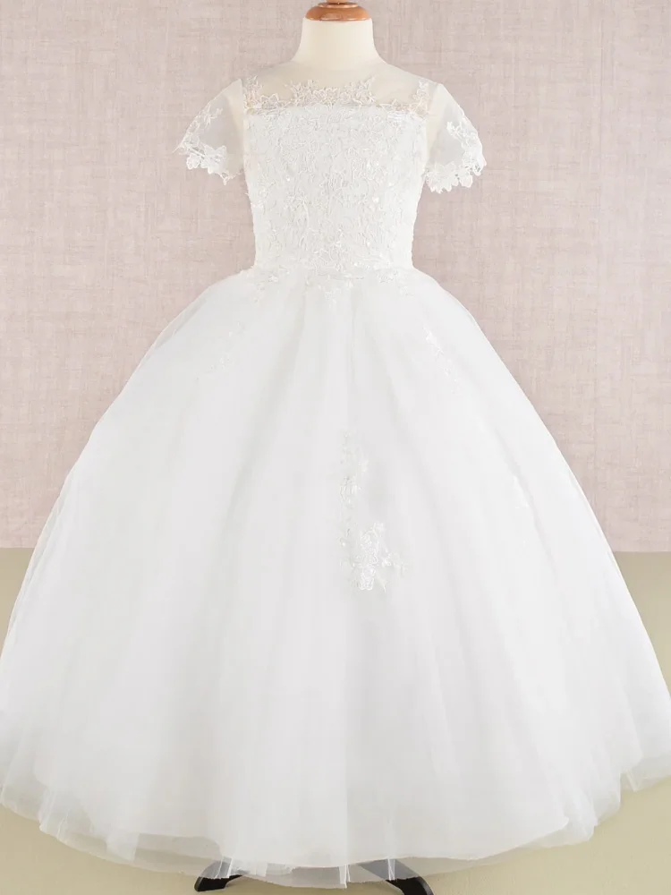 Flower Girl Dresses White Tulle Appliques Short Sleeve For Wedding Birthday Party Banquet Princess Gowns
Flower Girl Dresses White Tulle Appliques Short Sleeve For Wedding Birthday Party Banquet Princess Gowns