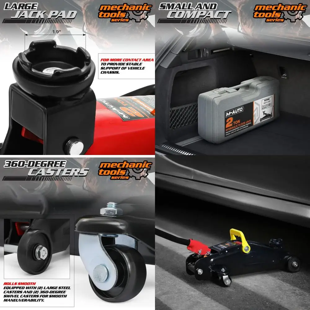 Portable 2-Ton Hydraulic Car Lift Jack with Storage Case, Red, Easy Storage and Fast Lifting Garage Tool
Portable 2-Ton Hydraulic Car Lift Jack with Storage Case, Red, Easy Storage and Fast Lifting Garage Tool