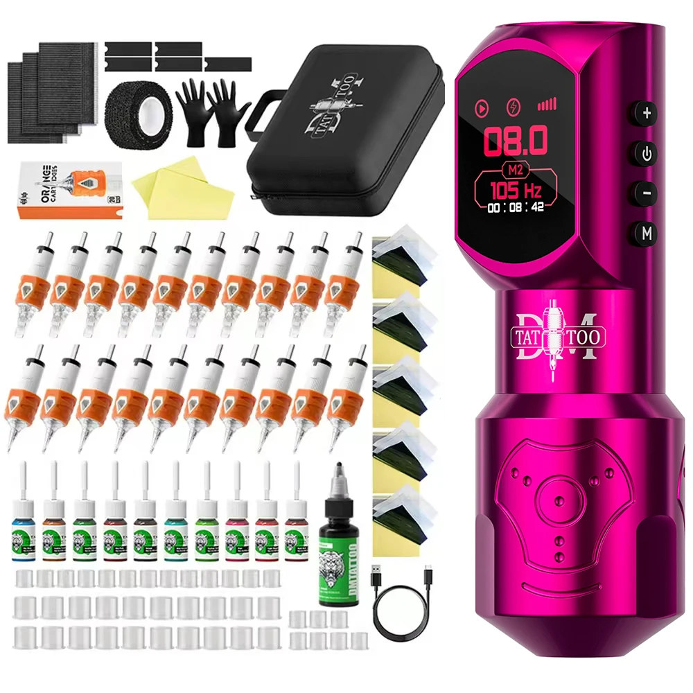 Large Color Screen Digital Display DM Red-dragon Wireless Tattoo Pen Kit High-Capacity BatteryTattoo Machine Kit with 4.0 Stroke
Large Color Screen Digital Display DM Red-dragon Wireless Tattoo Pen Kit High-Capacity BatteryTattoo Machine Kit with 4.0 Stroke