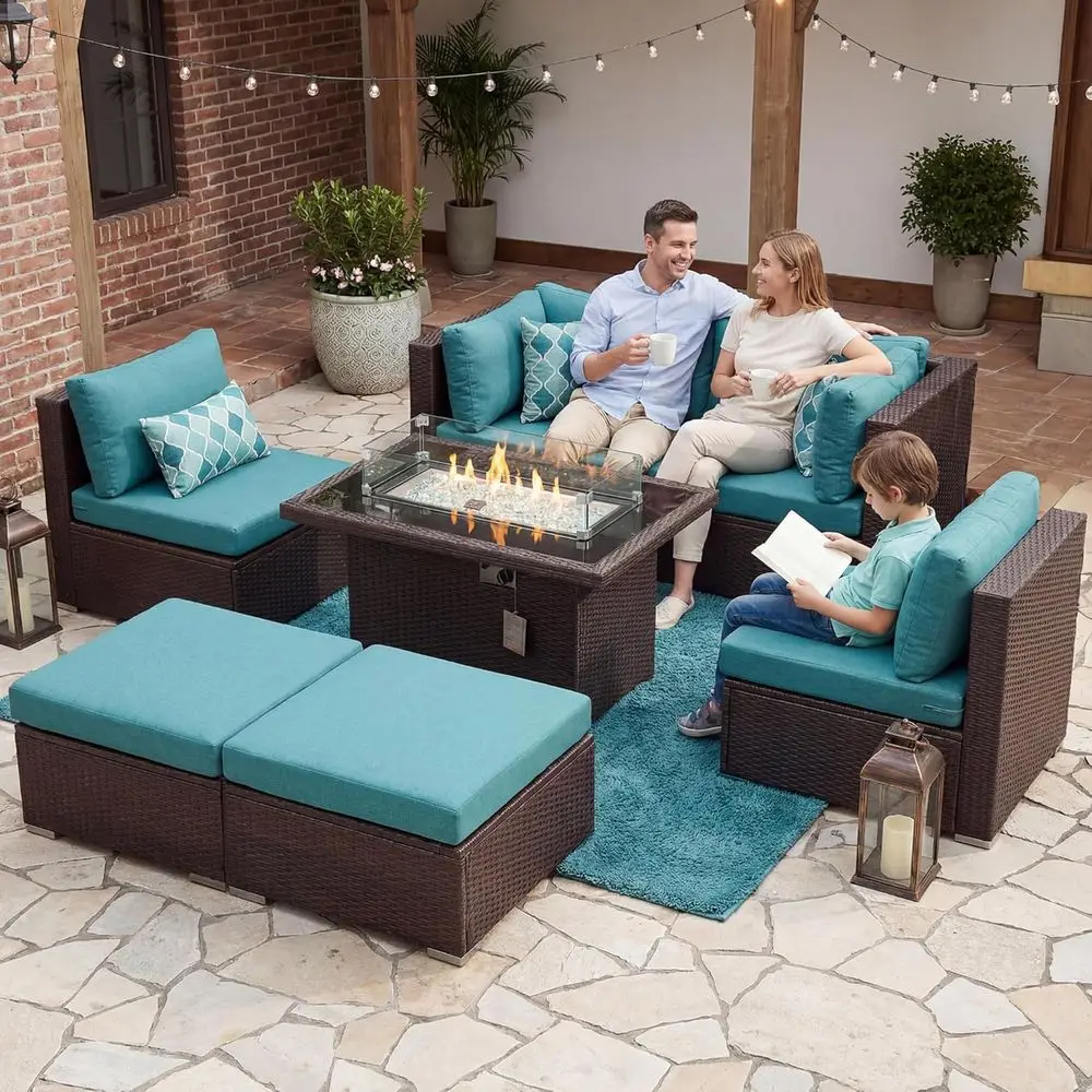 7 Piece Patio urniture Set with Natural Gas/Propane irt, 29.3'' High Back Comy Outdoor Contion Soa Sets, Deep Seat Sectional Cou
7 Piece Patio urniture Set with Natural Gas/Propane irt, 29.3'' High Back Comy Outdoor Contion Soa Sets, Deep Seat Sectional Cou
