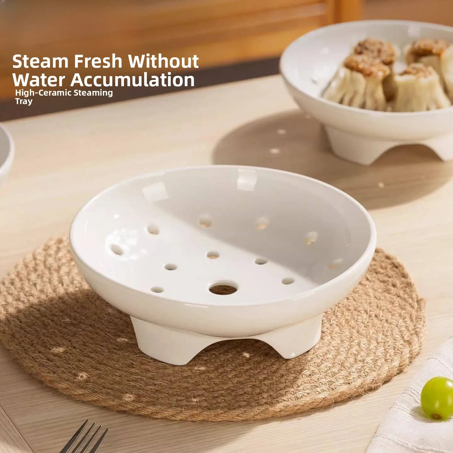 2026 New Home Use Ceramic Steaming Dish round Shape High Foot Steamer Rack Microwave Oven Universal Baozi Steaming Bowl
2026 New Home Use Ceramic Steaming Dish round Shape High Foot Steamer Rack Microwave Oven Universal Baozi Steaming Bowl