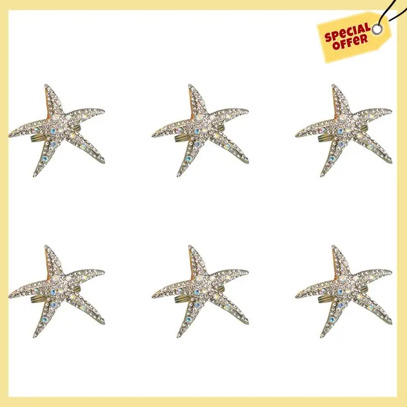 -BABQ 48 Pack Crystal Starfish Napkin Rings,Rhinestone Napkin Ring Napkin Holders For Wedding Party, Beach Table Decor
-BABQ 48 Pack Crystal Starfish Napkin Rings,Rhinestone Napkin Ring Napkin Holders For Wedding Party, Beach Table Decor