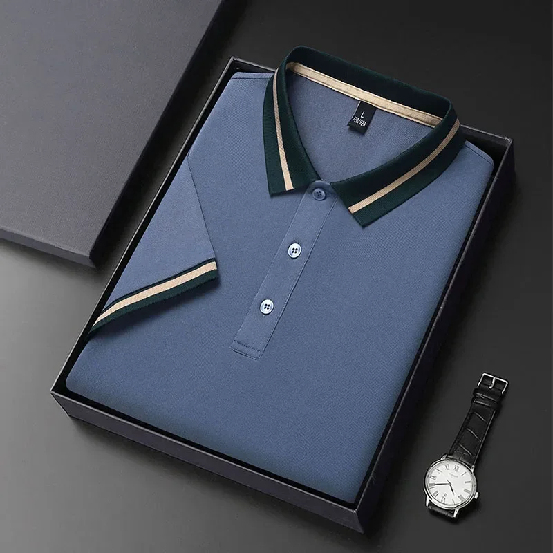 Men's Summer New Business Leisure Trend Fashion POLO Shirt Flip Collar Loose Short Sleeves
Men's Summer New Business Leisure Trend Fashion POLO Shirt Flip Collar Loose Short Sleeves