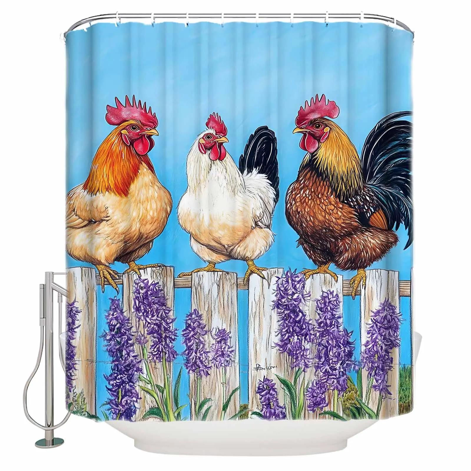 Watercolor Rooster Farm Flowers Shower Curtains Waterproof Bath Curtains Home Decor Modern Luxury Bathroom Curtain
Watercolor Rooster Farm Flowers Shower Curtains Waterproof Bath Curtains Home Decor Modern Luxury Bathroom Curtain