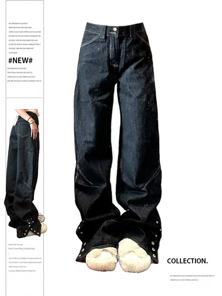 Women's Y2k Jeans Baggy Harajuku 2000s Trashy Aesthetic Straight Denim Trousers Streetwear Oversize Jean Pants Vintage Clothes
Women's Y2k Jeans Baggy Harajuku 2000s Trashy Aesthetic Straight Denim Trousers Streetwear Oversize Jean Pants Vintage Clothes