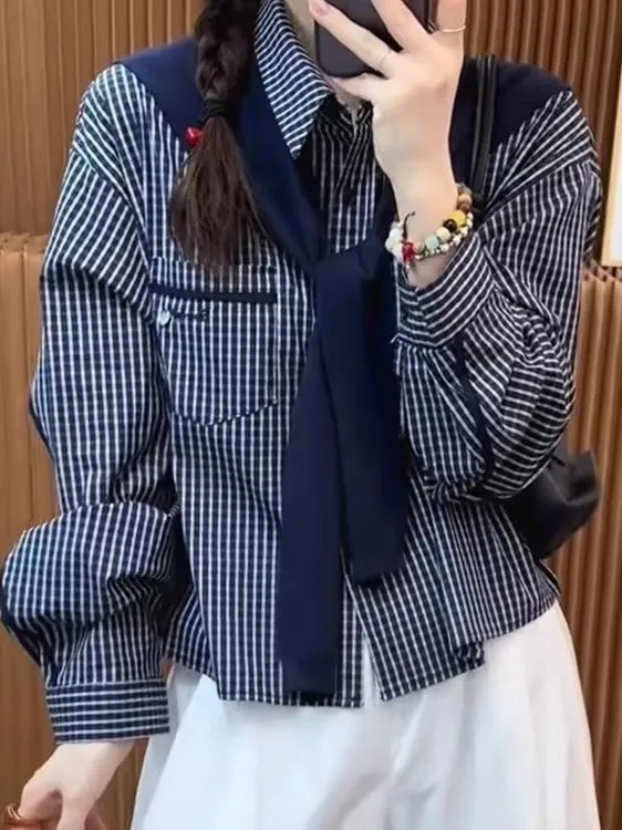 Корейский Sle Anti-Aging Long Sve Plaid irt, женский весенне-осенний новый модный дизайн, дизайн oulder, полиэфирное волокно
Корейский Sle Anti-Aging Long Sve Plaid irt, женский весенне-осенний новый модный дизайн, дизайн oulder, полиэфирное волокно