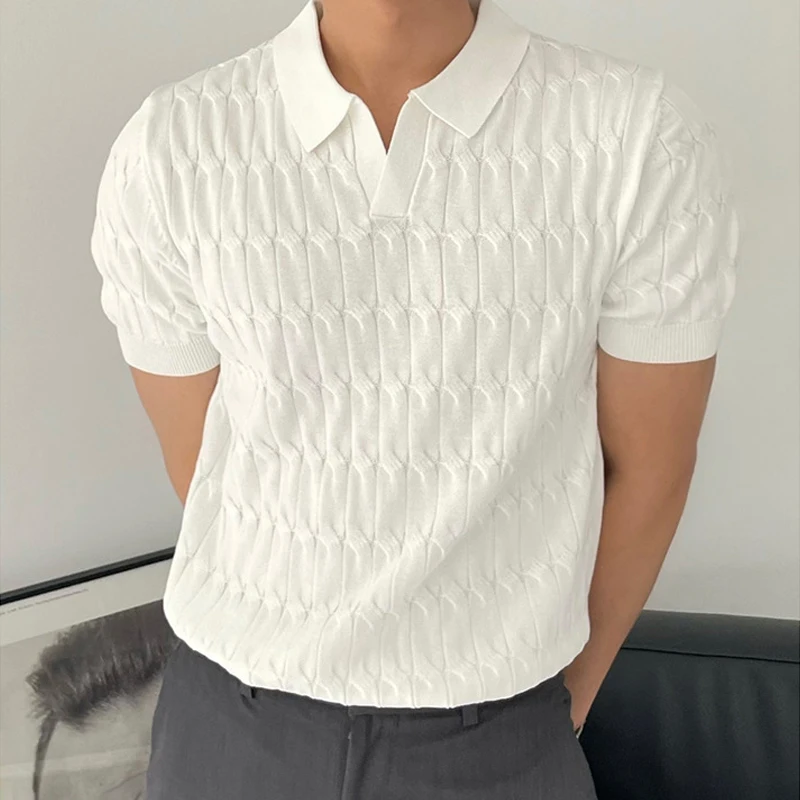 2025 New Fashion Knit Polo Shirts Men Korean Style Slim Fit Solid Short Sleeve Top Summer Trend Premium Polos Tshitrt For Mens
2025 New Fashion Knit Polo Shirts Men Korean Style Slim Fit Solid Short Sleeve Top Summer Trend Premium Polos Tshitrt For Mens